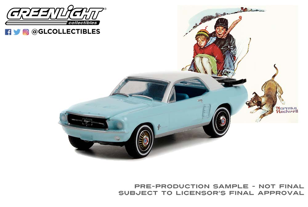 PRE-ORDER 1:64 Norman Rockwell Series 4 – 1967 Ford Mustang Coupe with Trunk Ski Rack and Skis