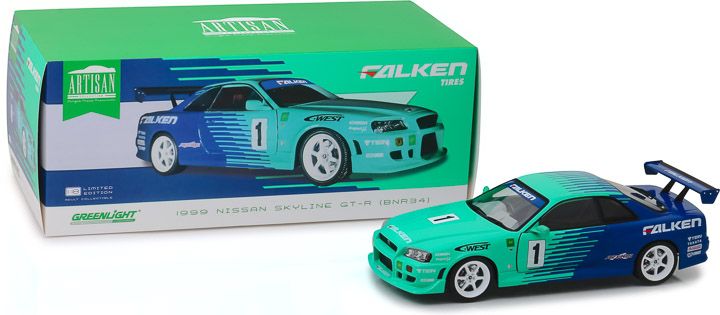 1:18 Artisan Collection - 1999 Nissan Skyline GT-R (R34) #1 - Falken Tires