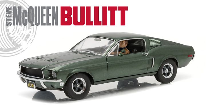 1:18 Bullitt (1968) - 1968 Ford Mustang GT Fastback with Steve McQueen  Figure Driving