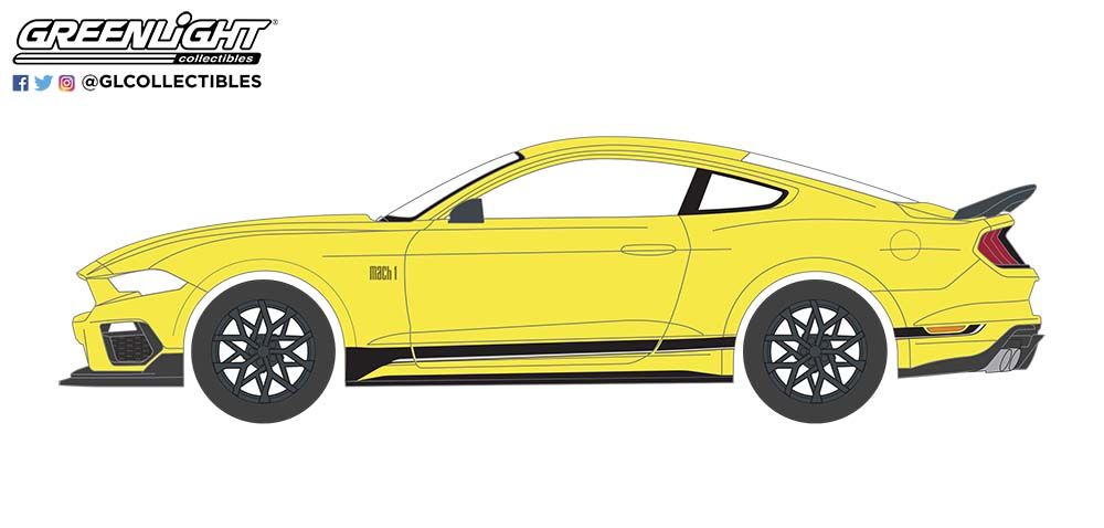 PRE-ORDER 1:64 GreenLight Muscle Series 27 – 2021 Ford Mustang Mach 1 – Grabber Yellow