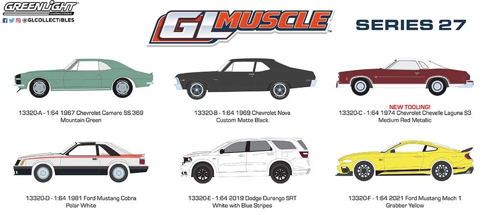PRE-ORDER 1:64 GreenLight Muscle Series 27 Assortment