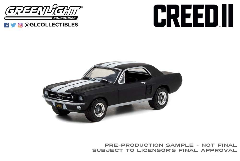 1:64 Hollywood Series 35 – Creed II (2018) – Adonis Creed’s 1967 Ford Mustang Coupe – Black with White Stripes