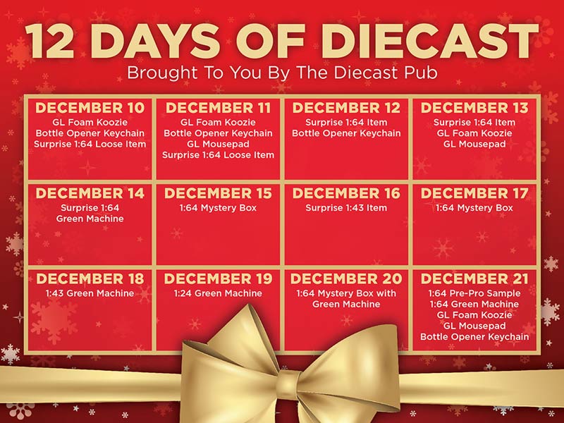 12 Days of Diecast Schedule