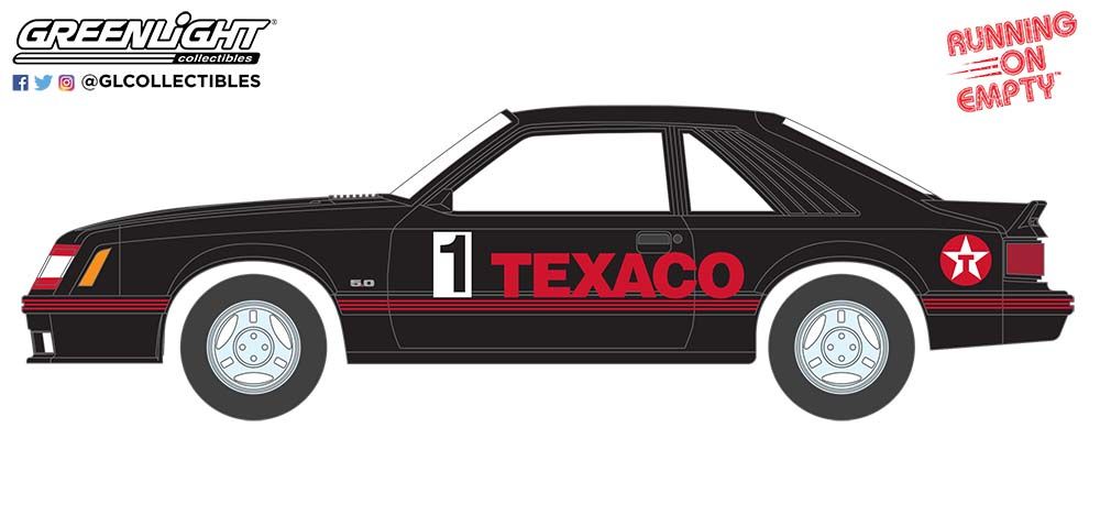 PRE-ORDER 1:64 Running on Empty Series 15 – 1982 Ford Mustang GT – Texaco #1
